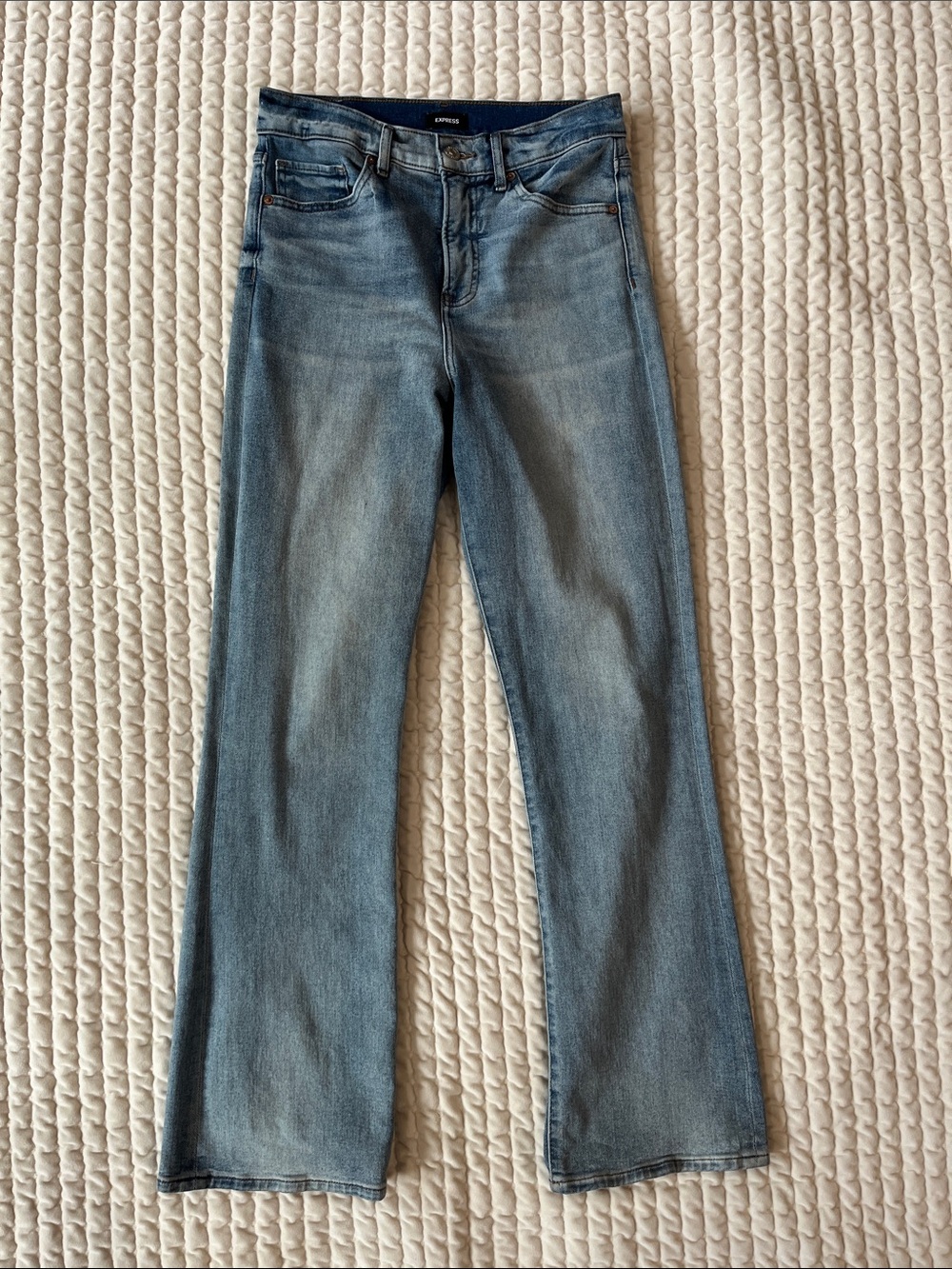 Express 90s Boot High Rise Light Blue Bootcut Jeans EUC